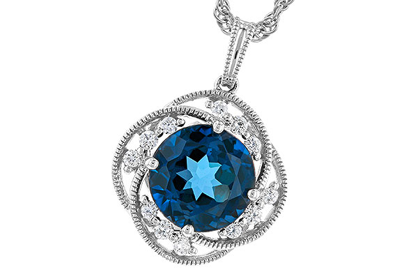 A328-76069: NECK 2.90 LONDON BLUE TOPAZ 3.05 TGW (9MM LBT)