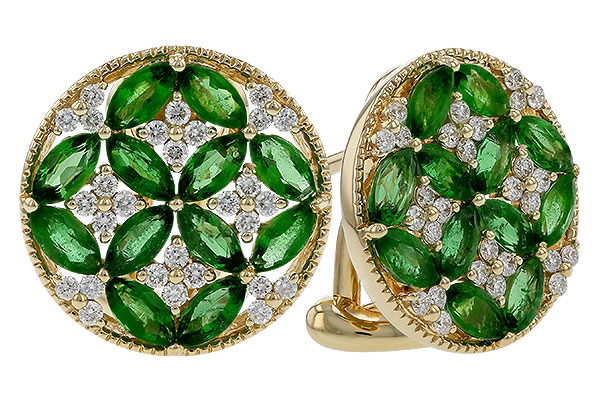 A329-66923: EARRINGS 1.66 TW EMERALD 1.96 TGW