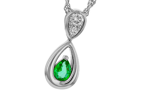A329-67869: NECKLACE .10 EMERALD .16 TGW (4x3 EMER)