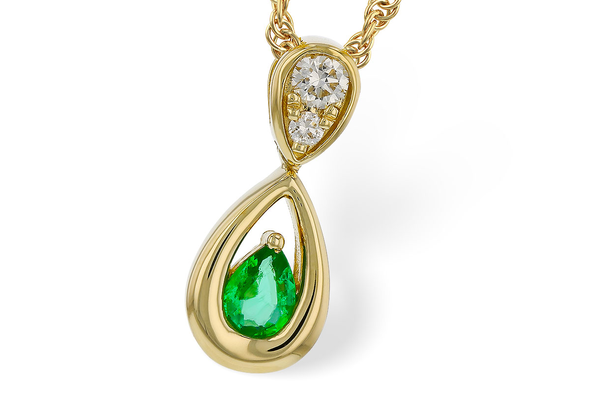 A329-67869: NECKLACE .10 EMERALD .16 TGW (4x3 EMER)