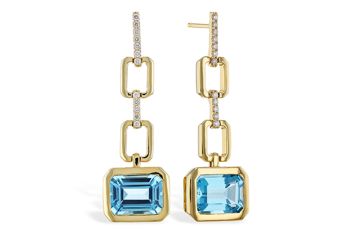 A329-68741: EARRINGS 3.20 BLUE TOPAZ 3.32 TGW (8x6MM BT)