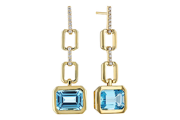 A329-68741: EARRINGS 3.20 BLUE TOPAZ 3.32 TGW (8x6MM BT)