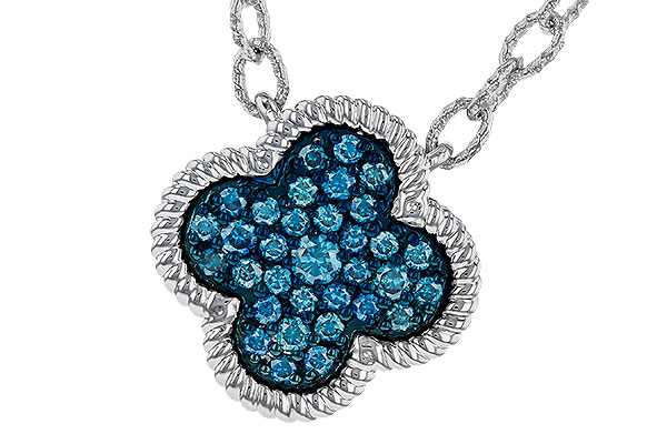 A329-68796: NECKLACE .33 TW BLUE DIAMONDS