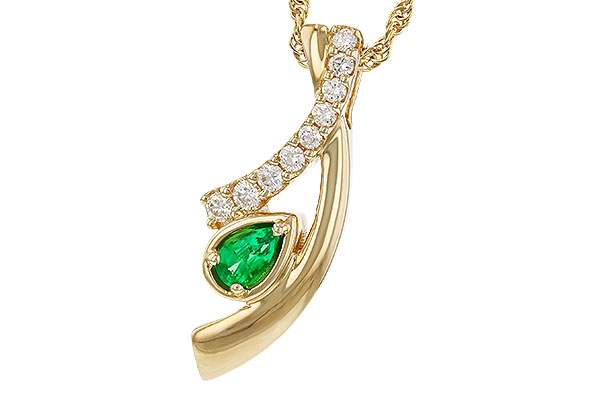 A329-69650: NECKLACE .17 EMERALD .34 TGW (5x3 EMER)