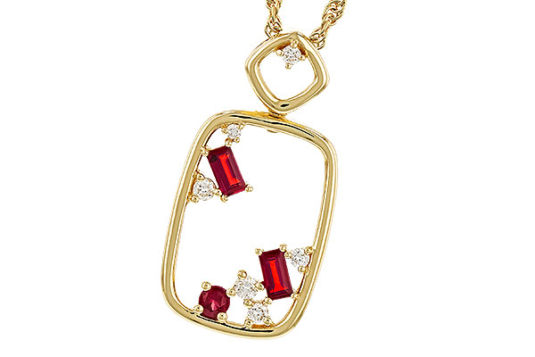 A329-69678: NECKLACE .33 TW RUBY .44 TGW