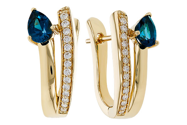 A329-70614: EARR .88 LONDON BLUE TOPAZ 1.08 TGW (6x4MM LBT)