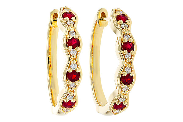 A329-72378: EARRINGS .28 TW RUBY .34 TGW