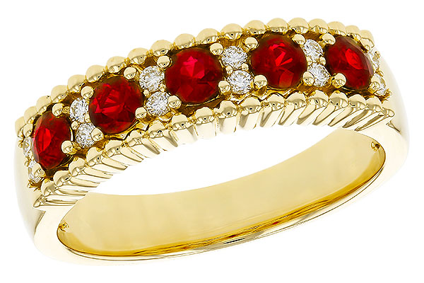 A329-72432: LDS WED RG .60 TW RUBY .72 TGW