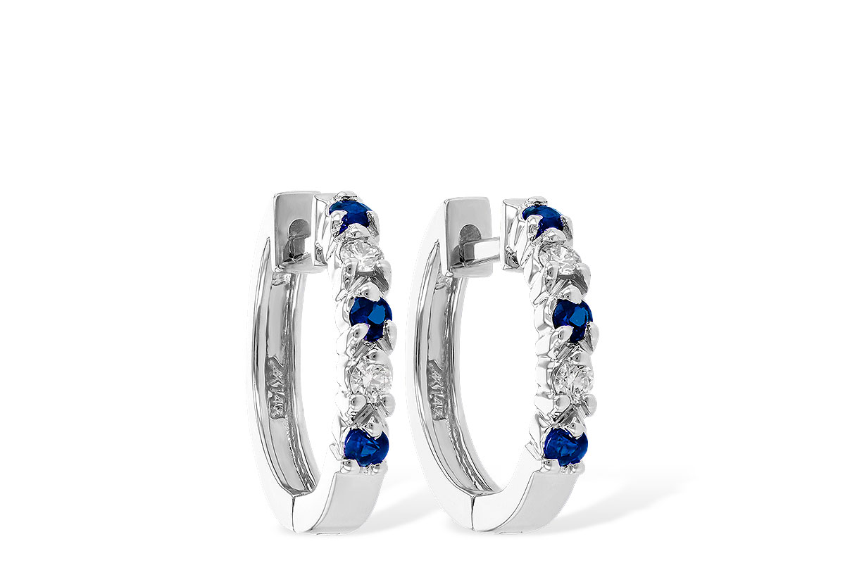 B056-03296: EARRINGS .17 SAPP .26 TGW