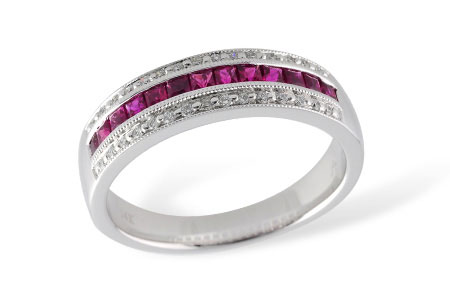 B241-46959: LDS WED RG .50 RUBY .61 TGW