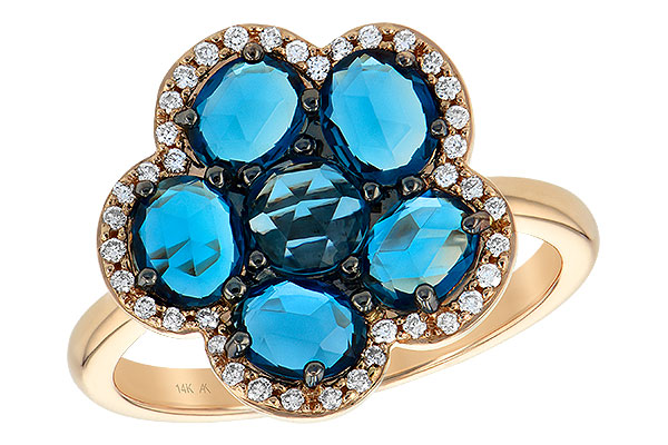 B242-40623: LDS RG 1.82 ROSE CUT BLUE TOPAZ 1.97 TGW