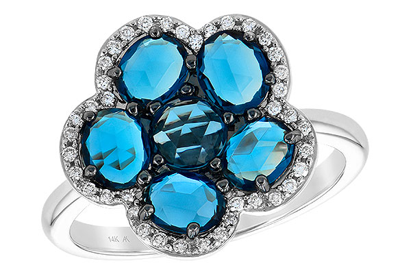 B242-40623: LDS RG 1.82 ROSE CUT BLUE TOPAZ 1.97 TGW