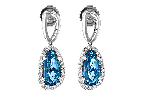 B245-16923: EARR 4.05 LONDON BLUE TOPAZ 4.36 TGW