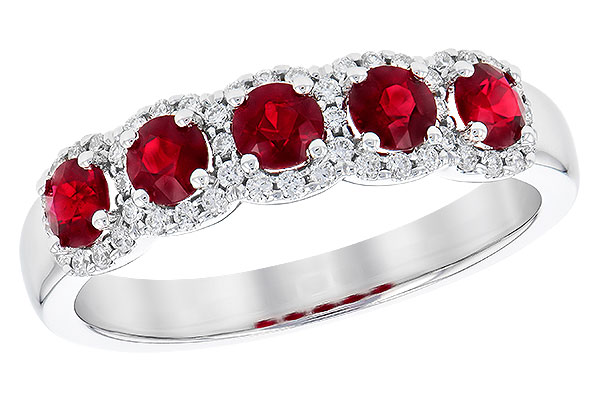 B328-73278: LDS RG .66 TW RUBY .86 TGW