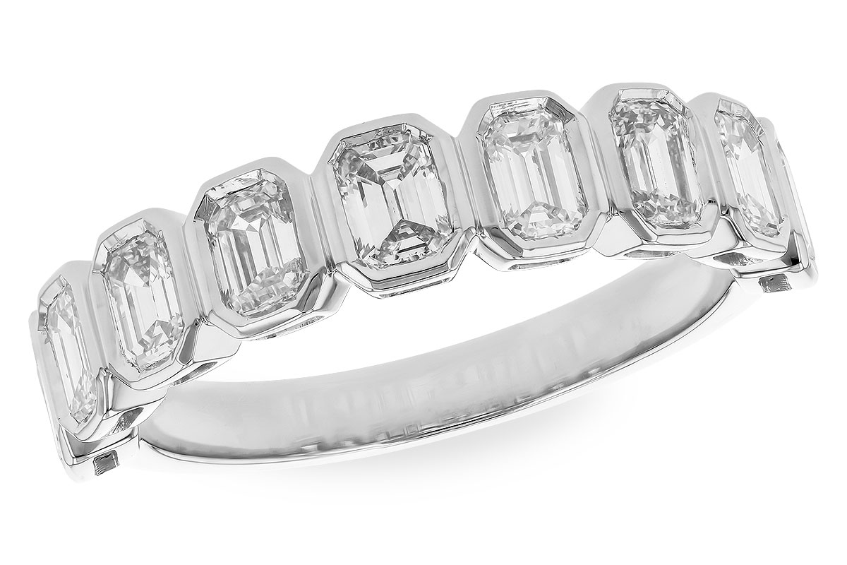 B328-76059: LDS DIA WED RG 1.35 TW EMERALD CUTS