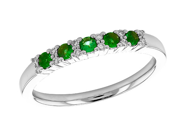 B328-80614: LDS WED RG .20 EMERALD .27 TGW