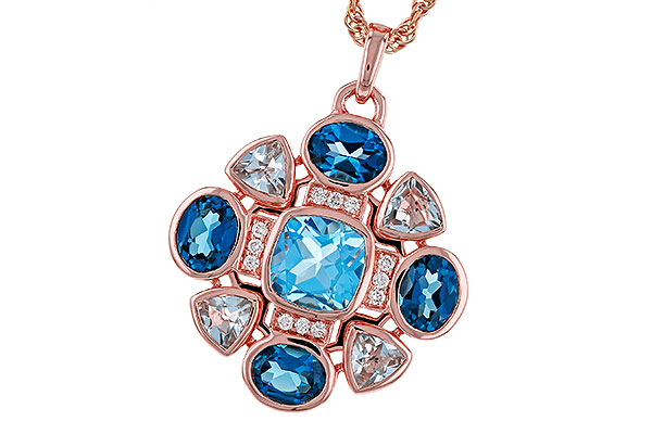 B329-66914: NECKLACE 3.19 TW BLUE TOPAZ 3.25 TGW