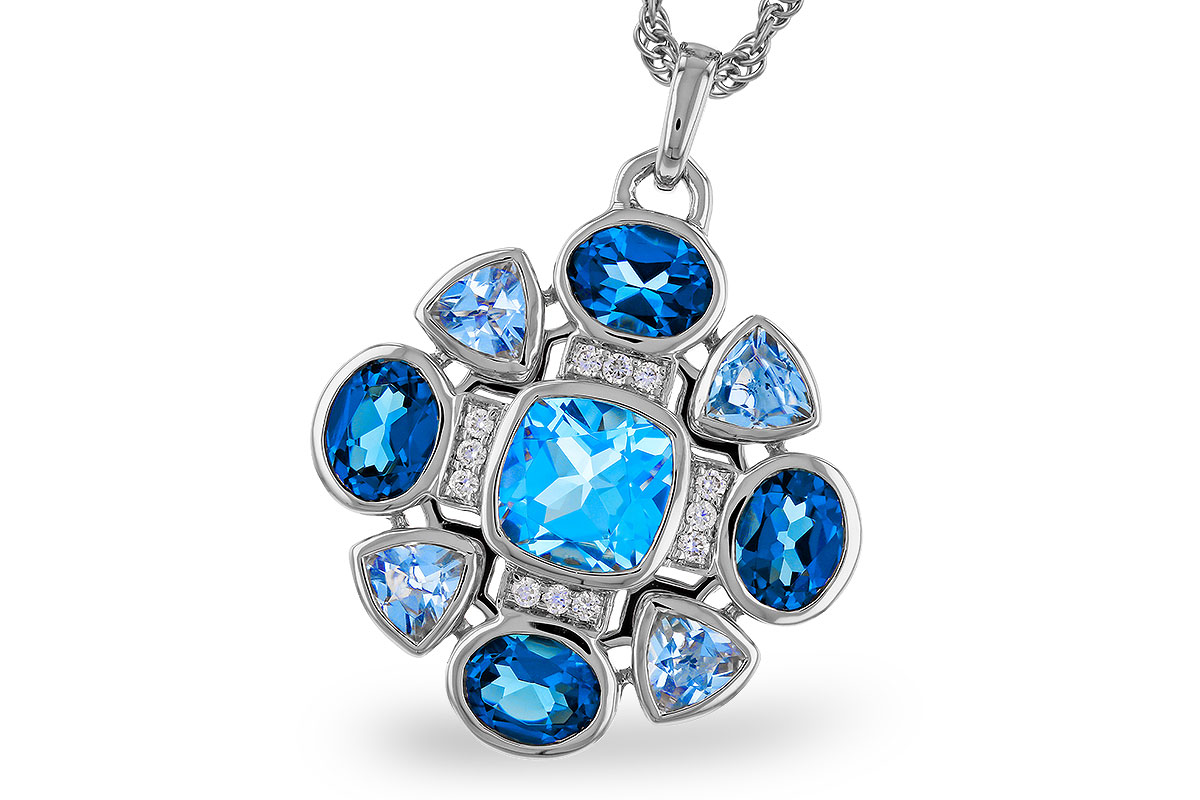 B329-66914: NECKLACE 3.19 TW BLUE TOPAZ 3.25 TGW