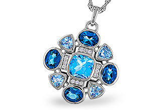 B329-66914: NECKLACE 3.19 TW BLUE TOPAZ 3.25 TGW