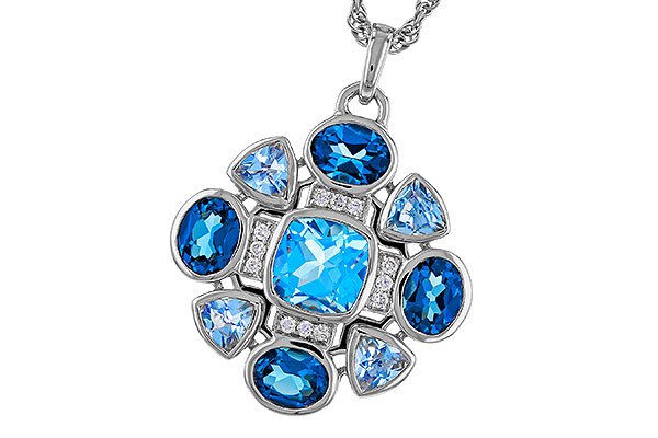 B329-66914: NECKLACE 3.19 TW BLUE TOPAZ 3.25 TGW