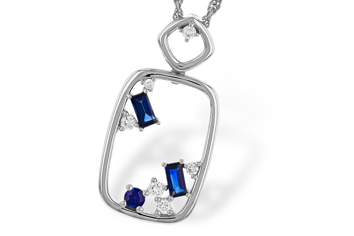B329-69678: NECKLACE .35 TW SAPPHIRE .46 TGW