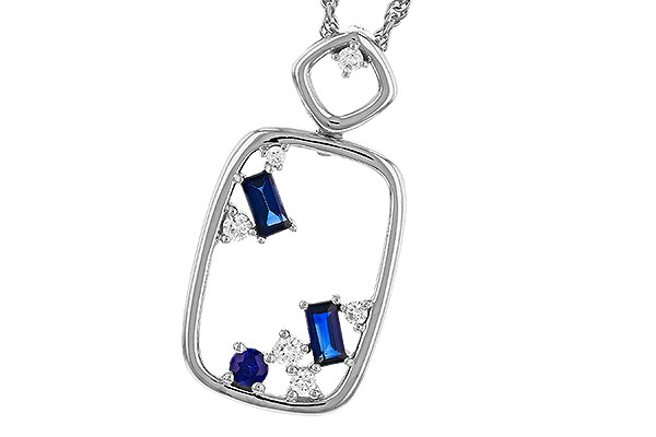 B329-69678: NECKLACE .35 TW SAPPHIRE .46 TGW