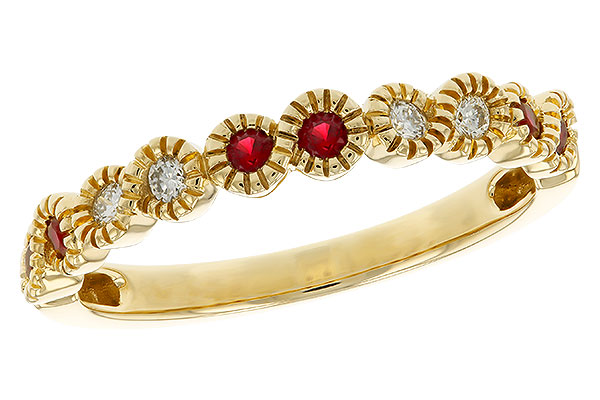 B329-70614: LDS WED RG .16 TW RUBY .25 TGW