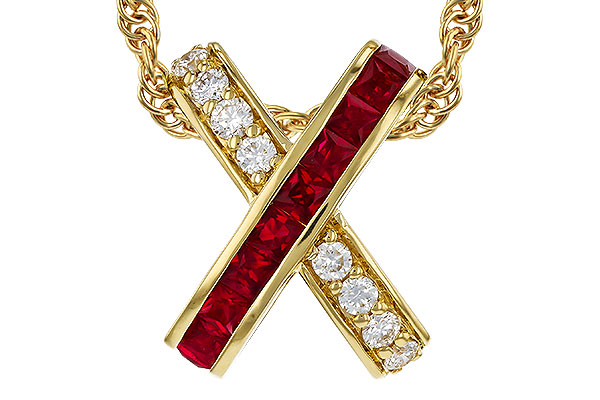 B329-72387: NECKLACE .53 TW RUBY .70 TGW