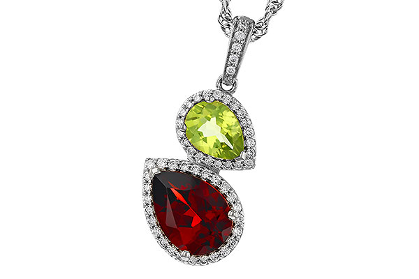 B329-72405: NECKLACE 2.74 SEMI-PREC (GAR,PER) 2.95 TGW