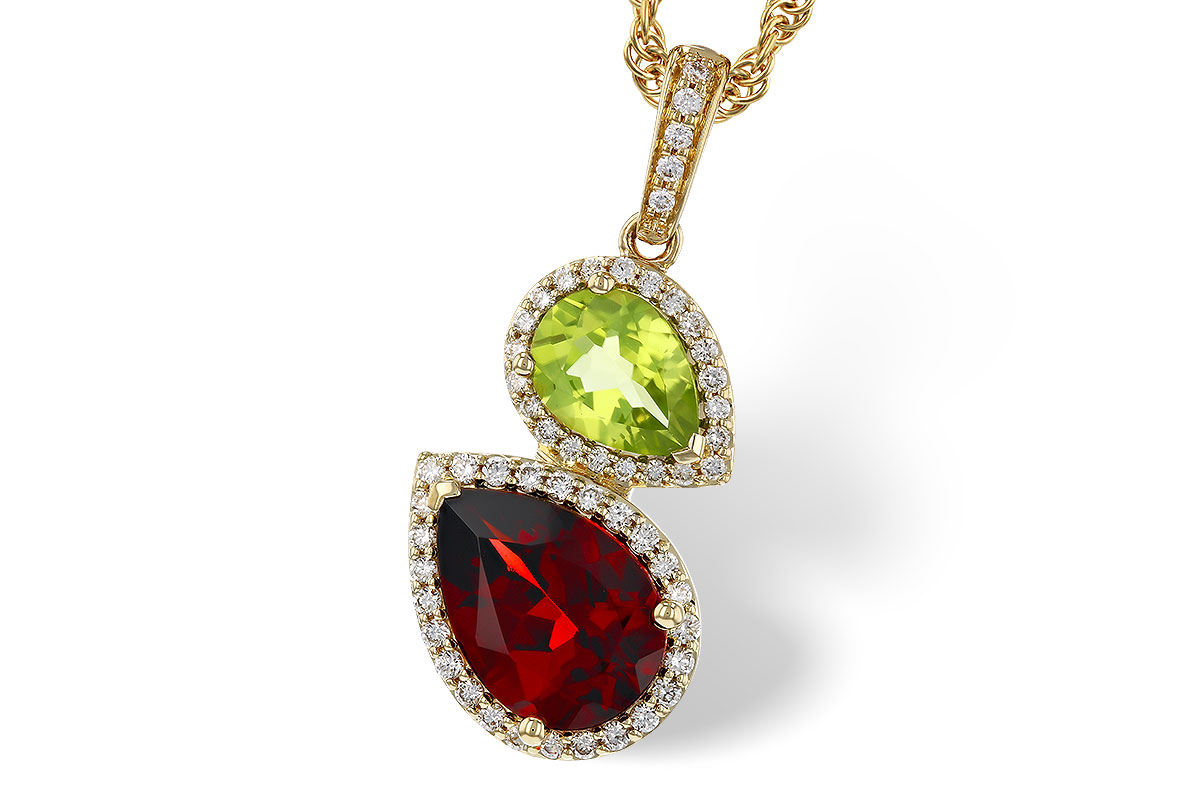 B329-72405: NECKLACE 2.74 SEMI-PREC (GAR,PER) 2.95 TGW