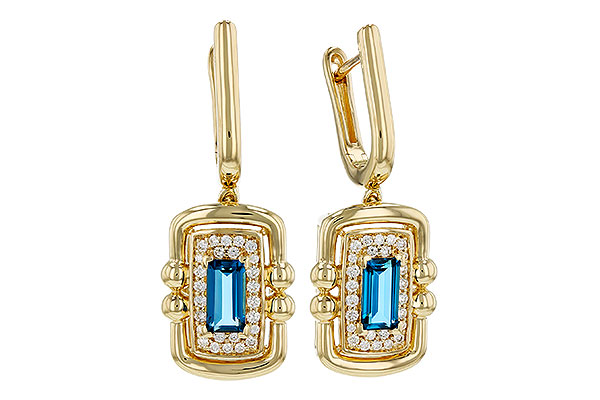 B330-55141: EARR .82 TW LONDON BLUE TOPAZ 1.00 TGW (6x3MM LBT)