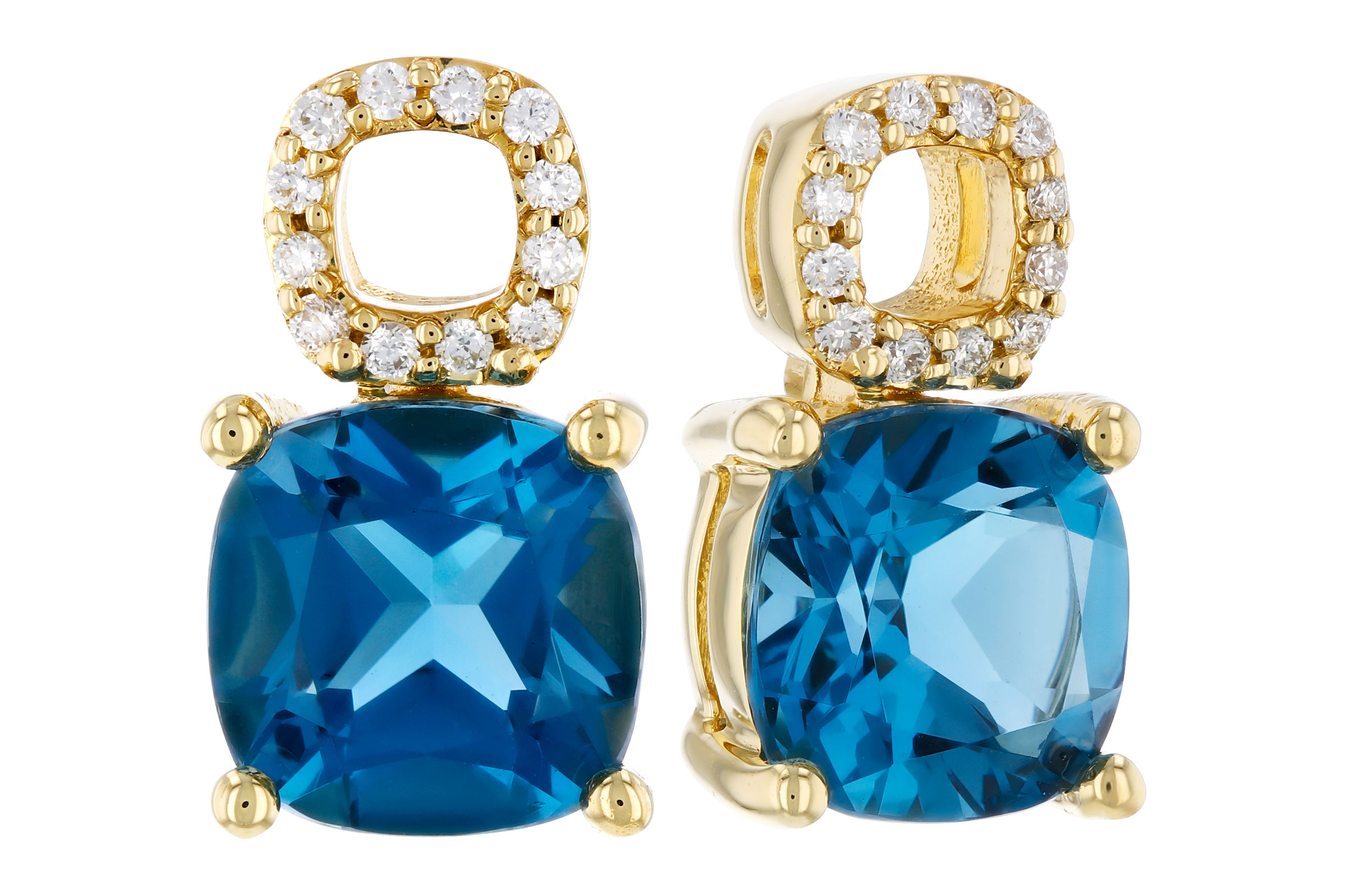 B330-56959: EARR 1.92 TW LONDON BLUE TOPAZ 1.98 TGW (6MM LBT)