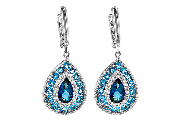 C245-13341: EARR 3.15 TW BLUE TOPAZ 3.32 TGW