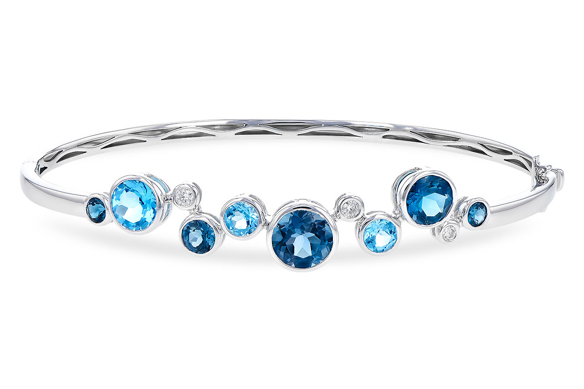 C328-73305: BANGLE 3.95 TW BLUE TOPAZ 4.06 TGW