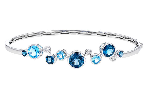 C328-73305: BANGLE 3.95 TW BLUE TOPAZ 4.06 TGW