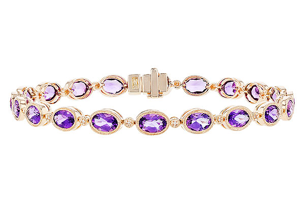 C328-75159: BRACELET 6.86 TW AMETHYST 6.90 TGW