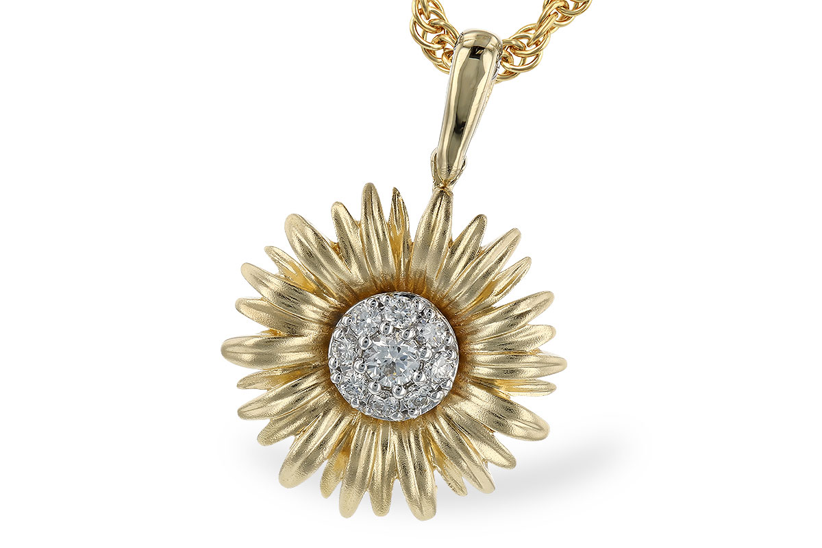 C328-76959: L328-76059 WITH YG PETALS / WG SETTING .10 TW