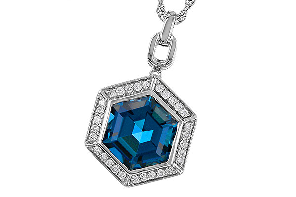 C329-66050: NECK 3.40 LONDON BLUE TOPAZ 3.55 TGW (9MM LBT)