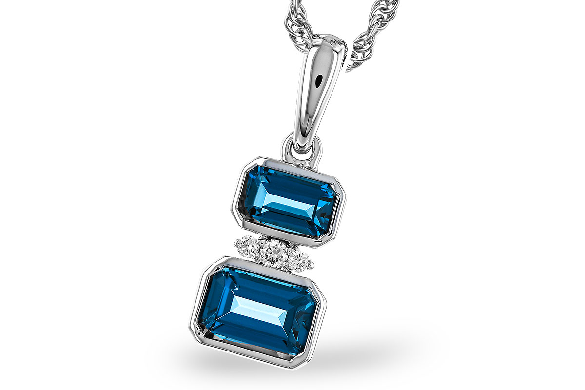 C329-66059: NECK .95 TW LONDON BLUE TOPAZ .98 TGW