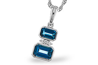 C329-66059: NECK .95 TW LONDON BLUE TOPAZ .98 TGW