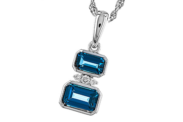 C329-66059: NECK .95 TW LONDON BLUE TOPAZ .98 TGW