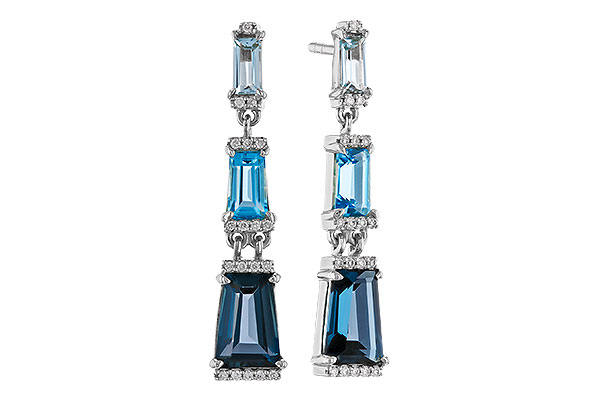 C329-67850: EARRINGS 2.55 BLUE TOPAZ 2.62 TGW