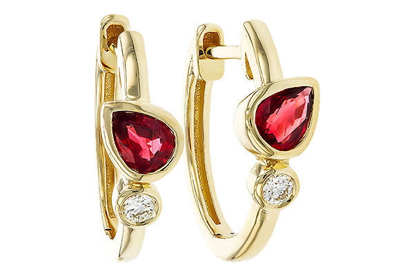 C329-68814: EARRINGS .48 RUBY .54 TGW