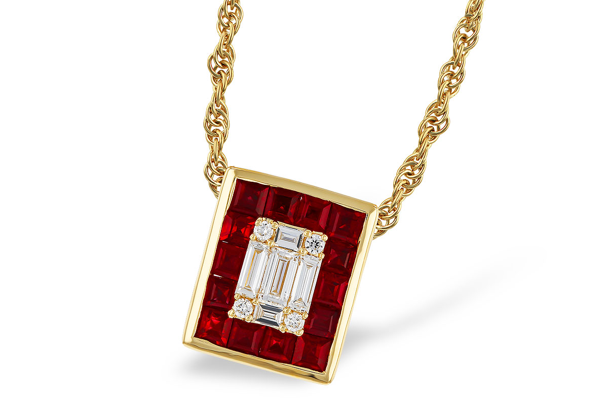 C329-71505: NECKLACE .82 RUBY TW 1.00 TGW