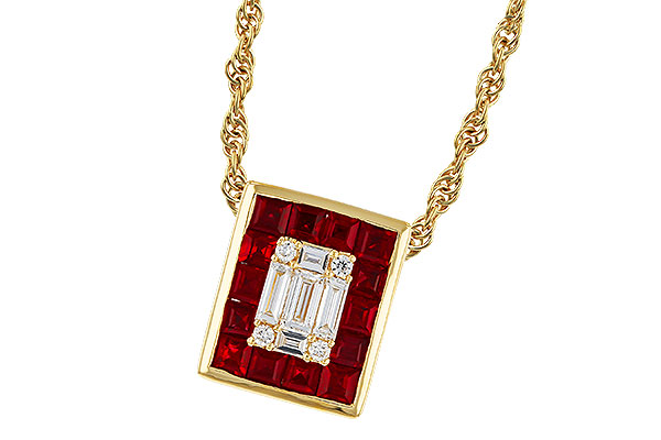 C329-71505: NECKLACE .82 RUBY TW 1.00 TGW