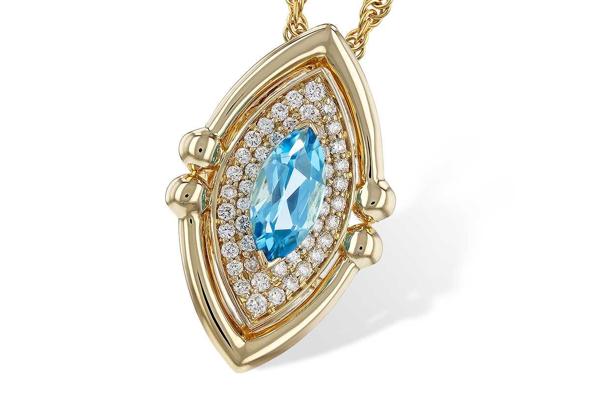 C329-72387: NECKLACE .54 BLUE TOPAZ .70 TGW (8x4MM BT)