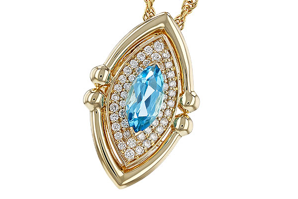 C329-72387: NECKLACE .54 BLUE TOPAZ .70 TGW (8x4MM BT)