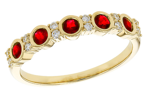 C329-72423: LDS WED RG .33 TW RUBY .45 TGW