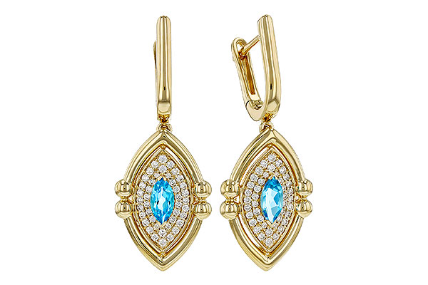 C330-55141: EARRINGS .50 TW BLUE TOPAZ .78 TGW (6x3MM BT)