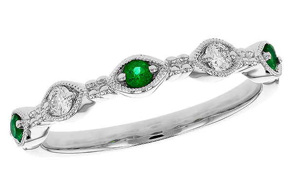 C330-55168: LDS WED RG .10 TW EMERALD .19 TGW